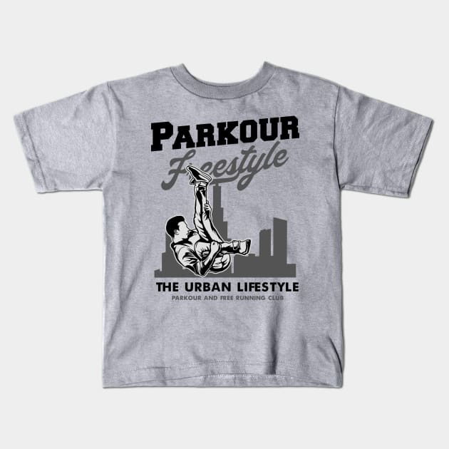 PARKOUR URBAN FREESTYLE Kids T-Shirt by beanbeardy